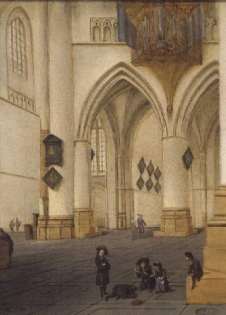 View of the south ambulatory of the church of St. Bavo, Haarlem von Isaac van Nickele