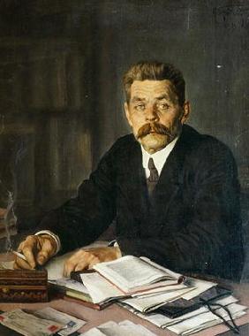 Portrait of the Author Maxim Gorky (1868-1939), 1929 (oil on canvas) 1844