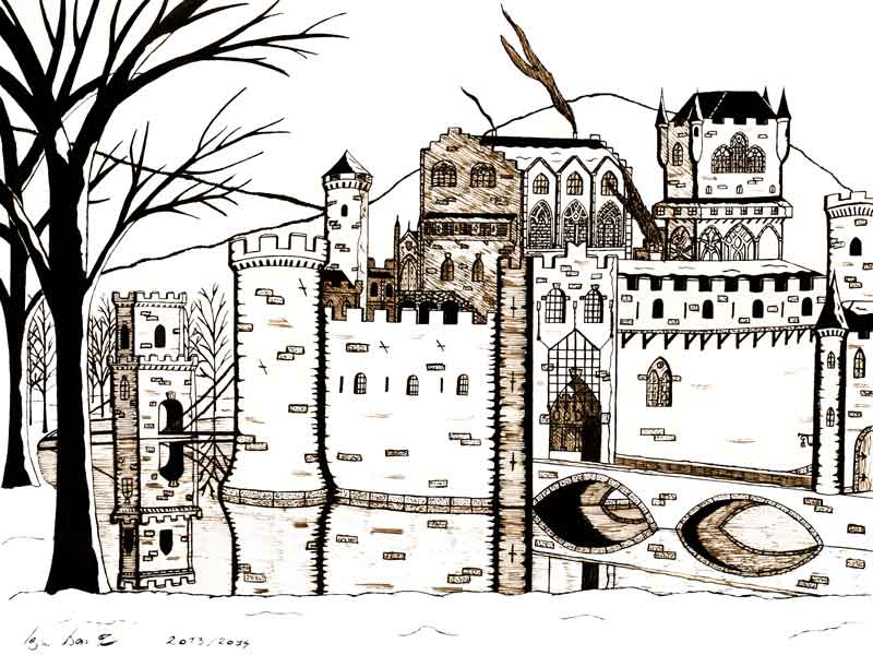 Schloss 1 in Sepia von Igor Isanto