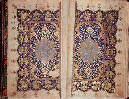 Illuminated pages of a Koran manuscript, Il-Khanid Mameluke School von Islamic School