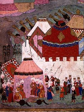 TSM H.1524 Siege of Vienna by Suleyman I (1494-1566) the Magnificent, in 1529, from the 'Hunername' 1588