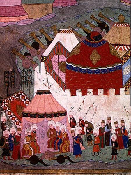 TSM H.1524 Siege of Vienna by Suleyman I (1494-1566) the Magnificent, in 1529, from the 'Hunername' von Islamic School