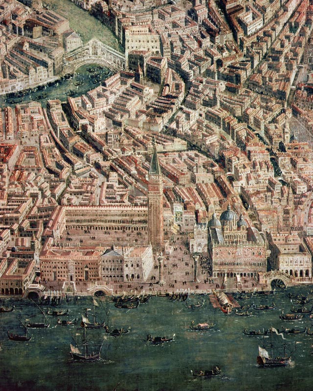 Perspective plan of Venice  (detail of 222923) von Scuola pittorica italiana