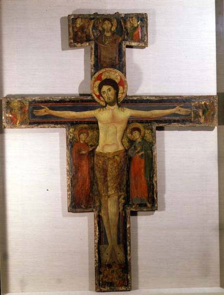 The Crucified Christ with the Virgin and St. John von Scuola pittorica italiana