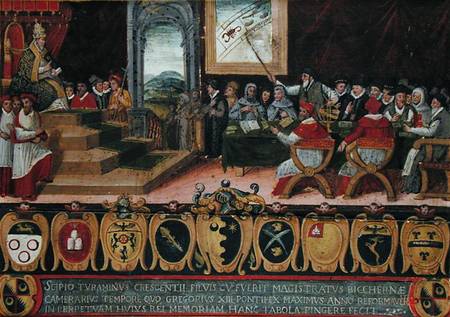 Discussion of the Reform of the Calendar under Pope Gregory XIII (1502-85) replaced by the Gregorian von Scuola pittorica italiana