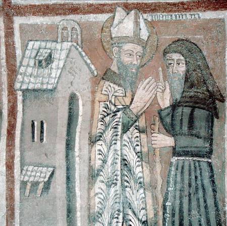 St. Gregory the Great (540-604) with a Monk von Scuola pittorica italiana