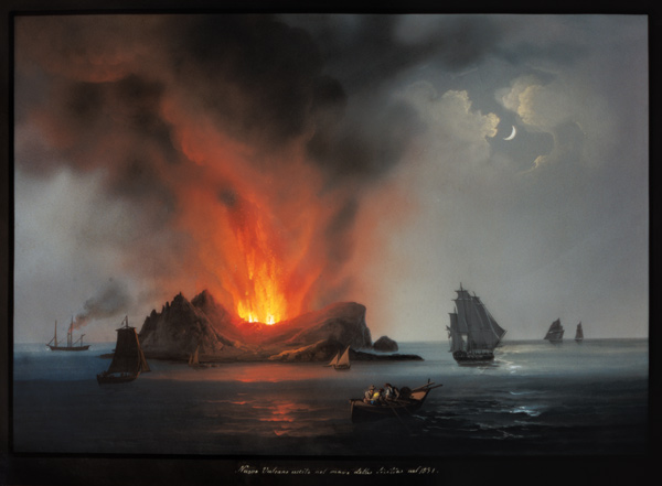 New Volcano Erupting from the Sea around Sicily in 1831 von Scuola pittorica italiana