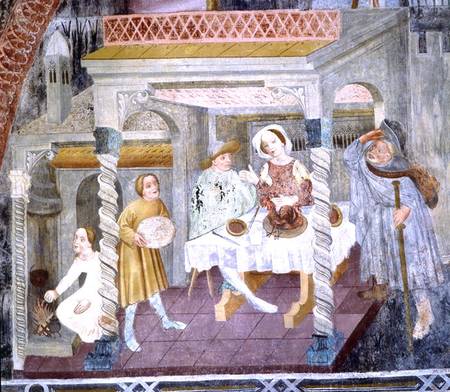 St. James Entering a House during a Meal, from the Story of St. James von Scuola pittorica italiana