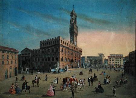 Piazza Signoria, Florence von Scuola pittorica italiana