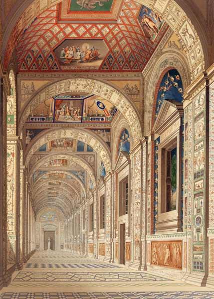 View of the second floor Loggia at the Vatican, with decoration by Raphael, from 'Delle Loggie di Ra published