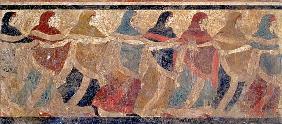 Women performing the funerary ceremonial chain dance, from Ruvo 4th centur
