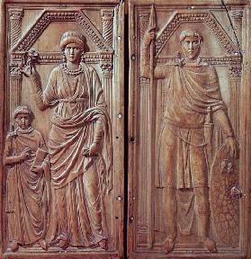 Diptych depicting Stilicho (c.365-408), Serena and Eucharius 5th centur