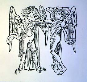 Gemini (the Twins) an illustration from the 'Poeticon Astronomicon' by C.J. Hyginus, Venice 1485