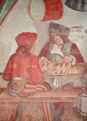 Interior of an Inn, detail of backgammon players