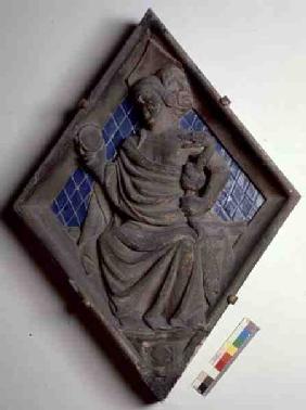 Prudence, relief tile from the Campanile