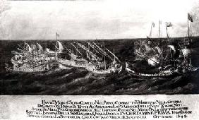 A Sea Battle between the Venetian Fleet under General Francesco Morosini (1618-94) against the Turks October 16