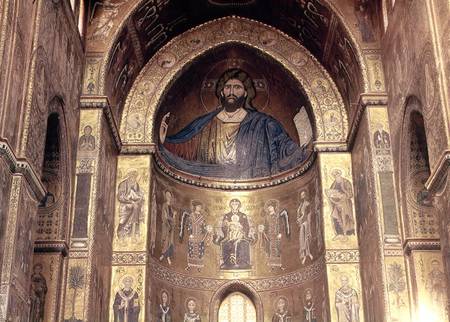(TtoB) Christ Pantocrator; Virgin and Child with Angels and Apostles, from the main apse von Scuola pittorica italiana