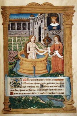 Ms Lat 623 P.6.23 f.49r David and Bathsheba, from the 'Office of the Virgin' (vellum) 1833