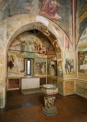 rnterior of the Baptistery with fresco depicting scenes from the Life of Saint John, by Tommaso Maso 16th