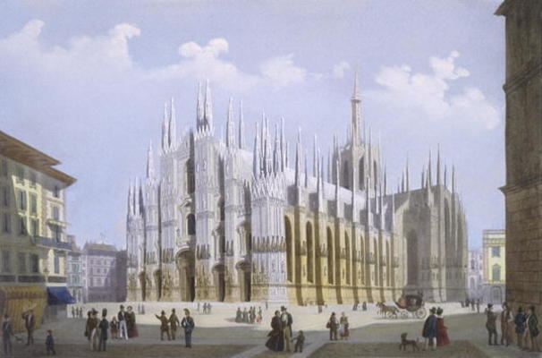Milan Cathedral from 'Views of Milan and its Environs' (colour litho) von Italian School, (19th century)
