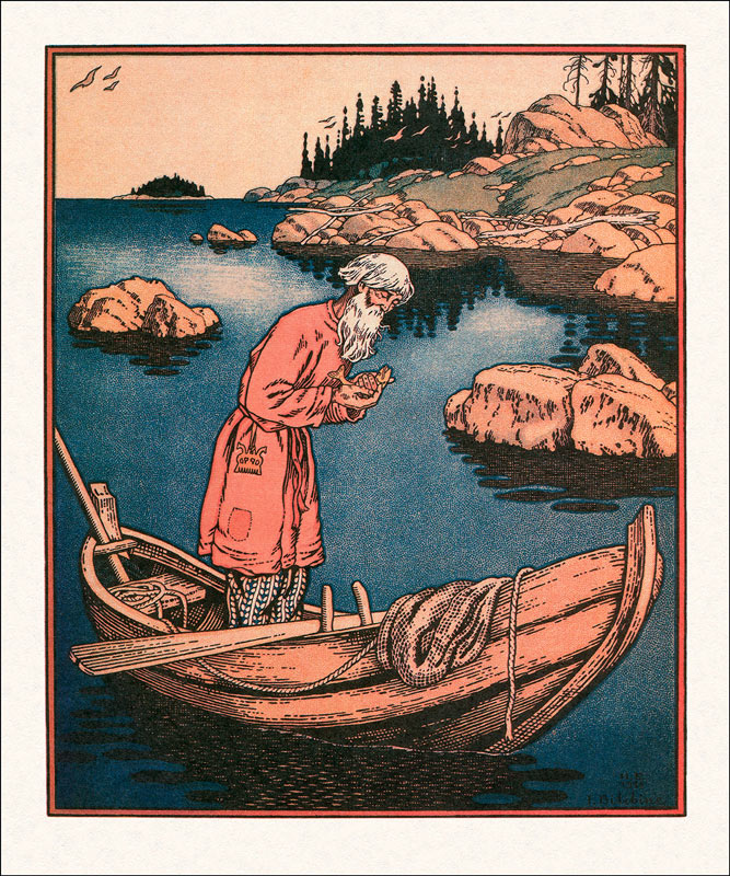 Illustration zum Märchen Der Goldfisch von Ivan Jakovlevich Bilibin