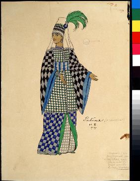 Kostümentwurf zur Oper Der goldene Hahn von N. Rimski-Korsakow 1909