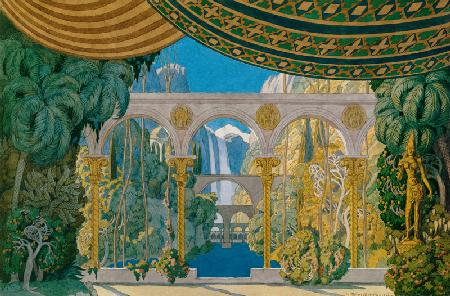 Die Gärten von Tschernomor. Bühnenbildentwurf zur Oper Ruslan und Ljudmila von M. Glinka 1913