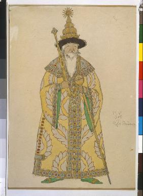 Zar Dadon. Kostümentwurf zur Oper Der goldene Hahn von N. Rimski-Korsakow 1908