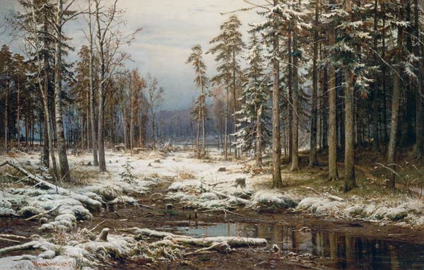 Erster Schnee von Iwan Iwanowitsch Schischkin