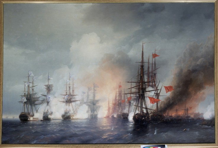 Die Seeschlacht von Sinope am 30. November 1853 von Iwan Konstantinowitsch Aiwasowski