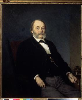Porträt des Schriftstellers Iwan Gontscharow (1812-1891) 1874