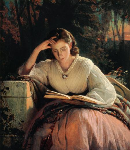 Das Lesen (Bildnis Malers Frau) 1863