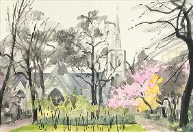 St. Michael''s Church, Chester Square, London, 1982 (w/c on paper) 