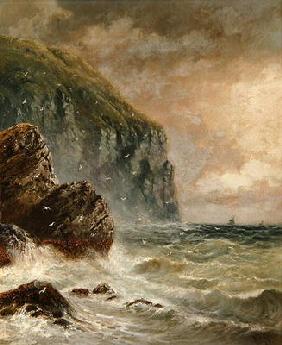 Seascape with Cliff, 1889 (oil on canvas) 19th