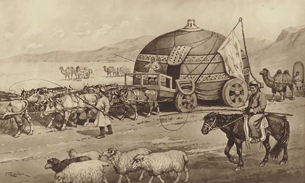 Hutwagen der Mongolen von J. Macfarlane