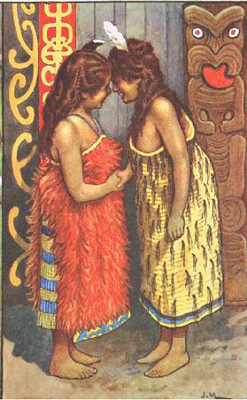 Maori-Mädchen, von MacMillan-Schulplakaten, um 1950-60 0