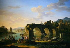 The Ponte Rotto in Rome (oil on canvas) 15th