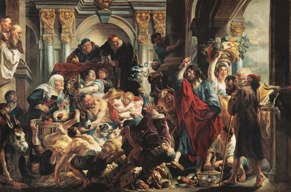 Jesus vertreibt die Wechsler aus dem Tempel von Jacob Jordaens