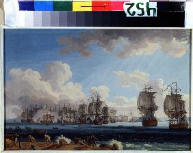 Die Seeschlacht von Cesme am 5. Juli 1770