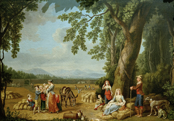 Ferdinand IV.u.Familie bei Ernte von Jacob Philipp Hackert