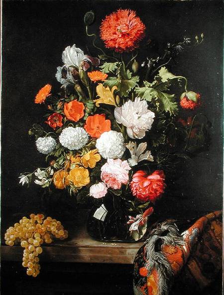 Still life of Flowers and grapes von Jacob Rootius