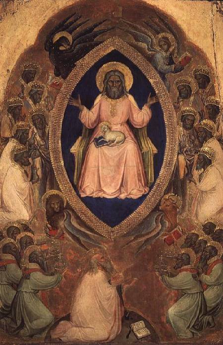 God the Father Enthroned from the Polyptych of the Apocalypse von Jacopo Alberegno