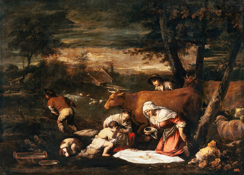 Das Hirtenfrühstück von Jacopo Bassano