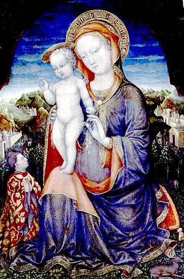The Madonna of Humility adored by Leonello d''Este (1407-50) von Jacopo Bellini