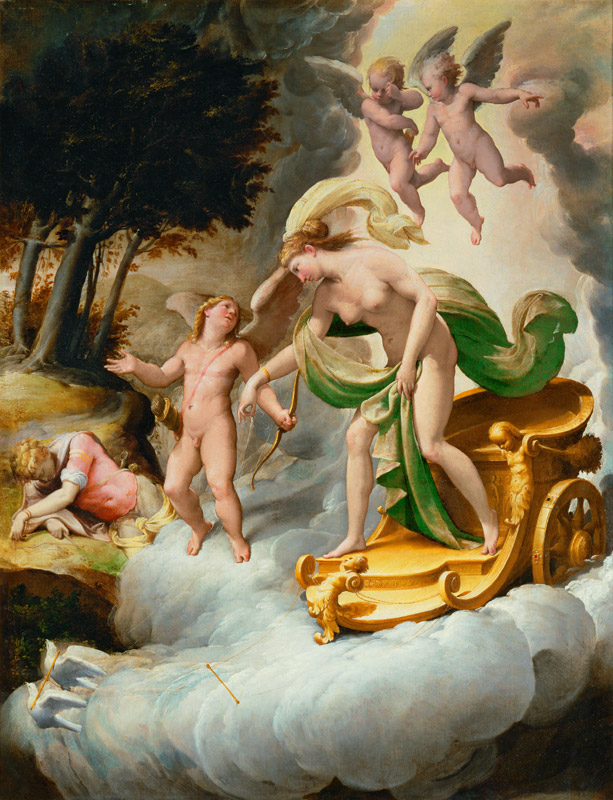 Venus Led by Cupid to Dead Adonis von Jacopo Bertoia