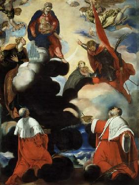 J.Tintoretto /Madonna w.Cosmas & Damian
