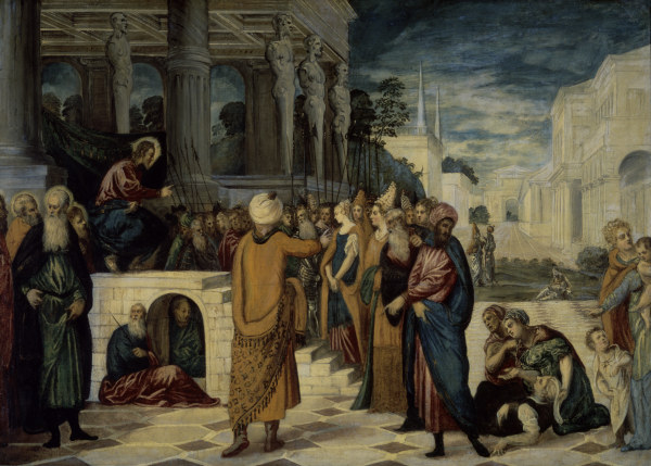 Tintoretto / Christ and the Adultress von Jacopo Robusti Tintoretto