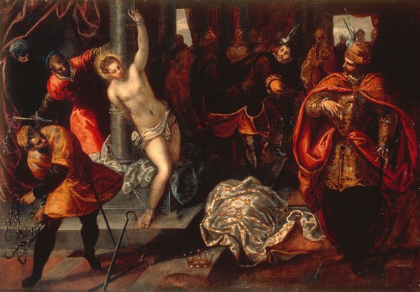 Tintoretto / Flogging of St. Catherine von Jacopo Robusti Tintoretto