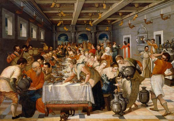 Wedding at Canaan / Ptg.aft.Tintoretto von Jacopo Robusti Tintoretto