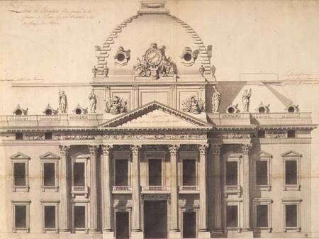 Design for the Ecole Militaire, Paris, 1751 (pen, brush von Jacques-Ange Gabriel